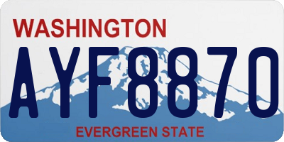 WA license plate AYF8870