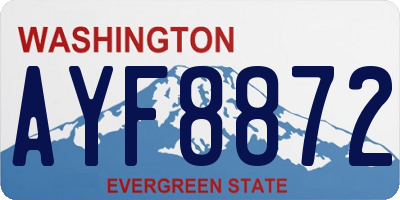 WA license plate AYF8872