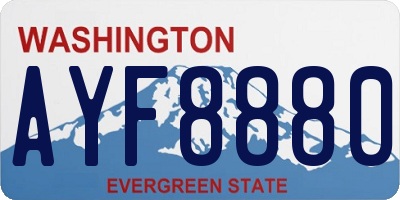 WA license plate AYF8880