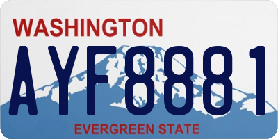 WA license plate AYF8881