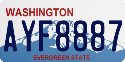 WA license plate AYF8887