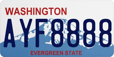 WA license plate AYF8888