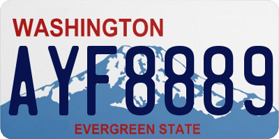 WA license plate AYF8889