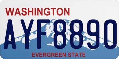 WA license plate AYF8890