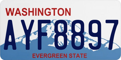 WA license plate AYF8897