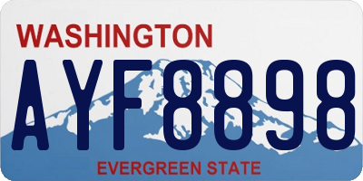 WA license plate AYF8898
