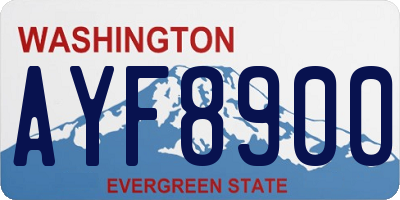 WA license plate AYF8900