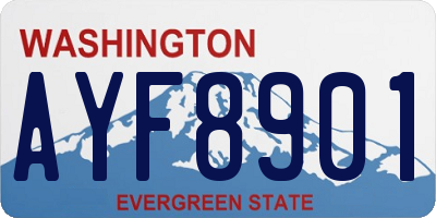 WA license plate AYF8901