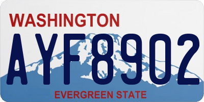 WA license plate AYF8902