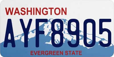 WA license plate AYF8905