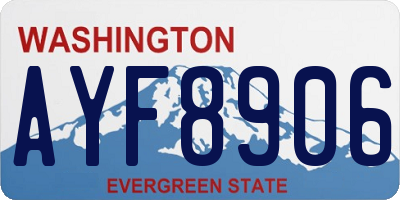 WA license plate AYF8906