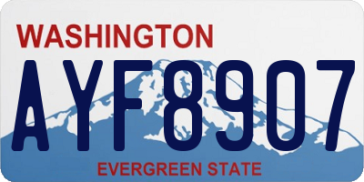WA license plate AYF8907