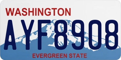 WA license plate AYF8908