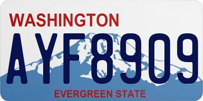 WA license plate AYF8909
