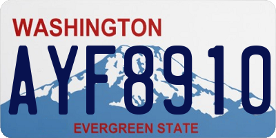 WA license plate AYF8910