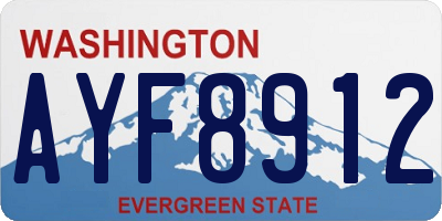 WA license plate AYF8912