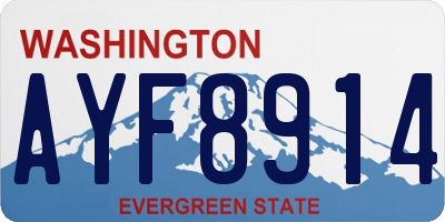 WA license plate AYF8914