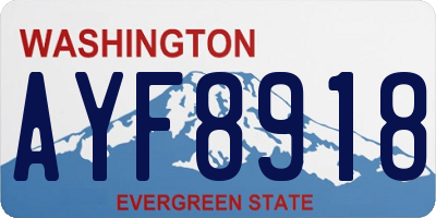 WA license plate AYF8918