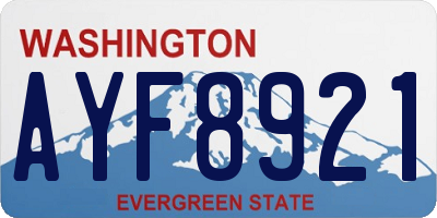 WA license plate AYF8921