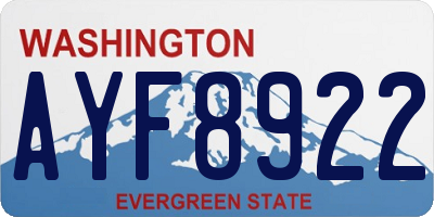 WA license plate AYF8922