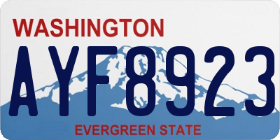 WA license plate AYF8923