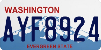WA license plate AYF8924