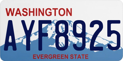 WA license plate AYF8925