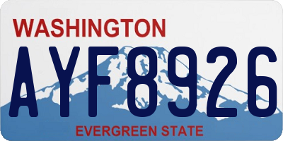 WA license plate AYF8926