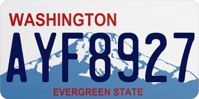 WA license plate AYF8927