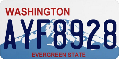 WA license plate AYF8928