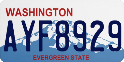 WA license plate AYF8929