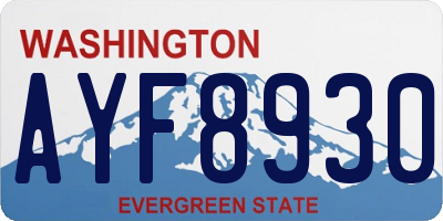 WA license plate AYF8930