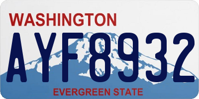 WA license plate AYF8932