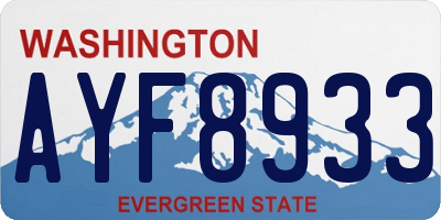 WA license plate AYF8933