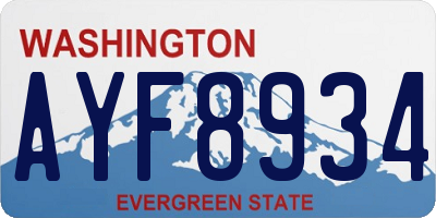 WA license plate AYF8934