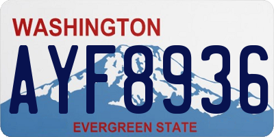 WA license plate AYF8936