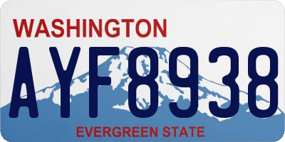 WA license plate AYF8938