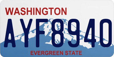 WA license plate AYF8940