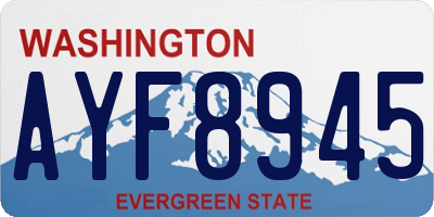 WA license plate AYF8945