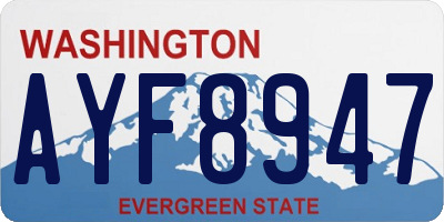 WA license plate AYF8947
