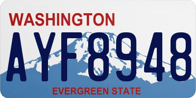WA license plate AYF8948