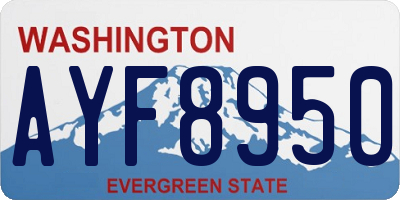 WA license plate AYF8950