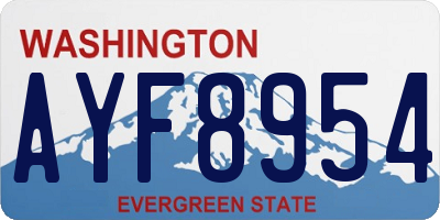 WA license plate AYF8954