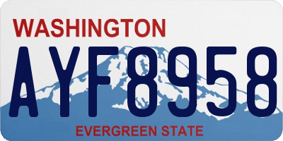 WA license plate AYF8958