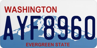 WA license plate AYF8960