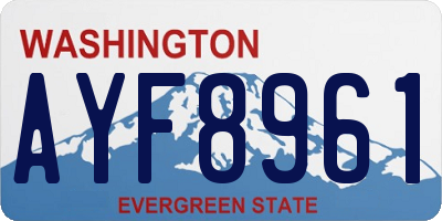 WA license plate AYF8961