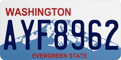 WA license plate AYF8962