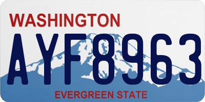 WA license plate AYF8963