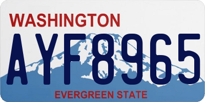 WA license plate AYF8965