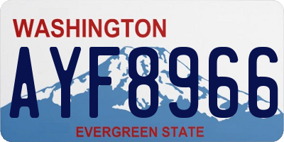WA license plate AYF8966
